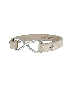 LEATHER BRACELET GREY / SILVER SMALL