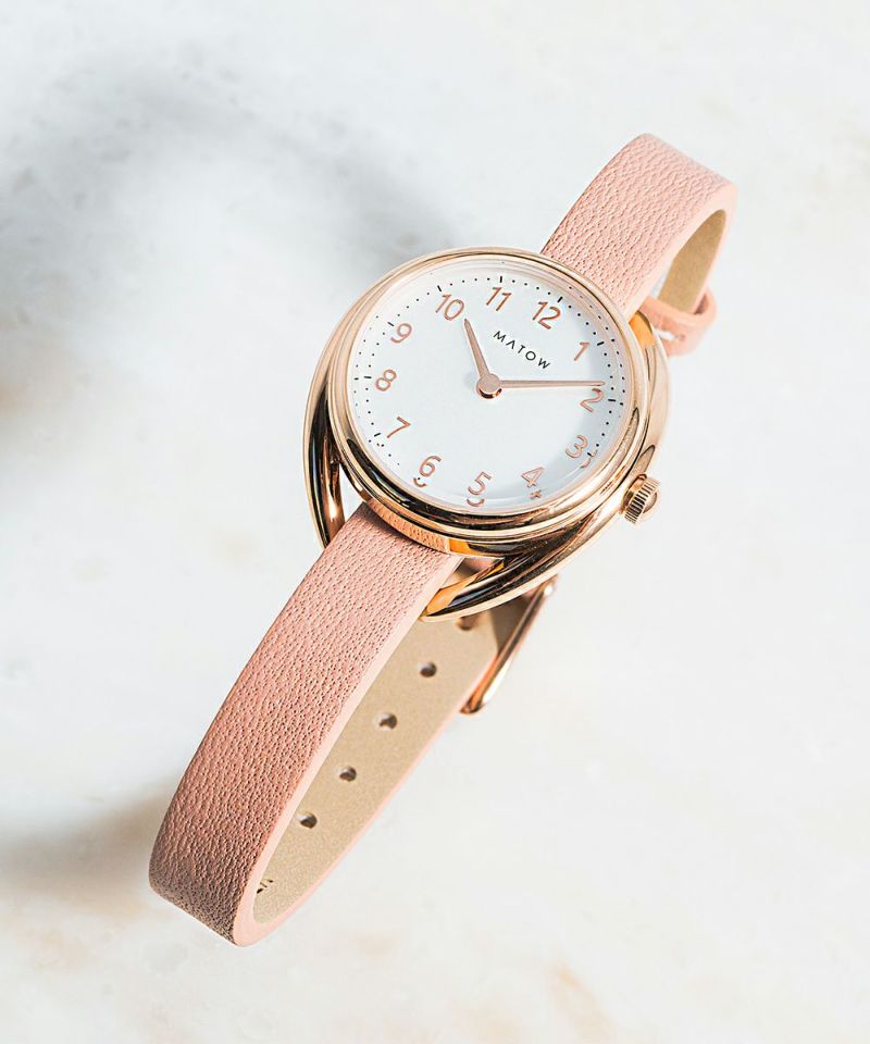 マトウ　MATOW SHIKI ROUND ROSE GOLD /HARU腕時計 MATOW マトウ SHIKI ROUND ROSE GOLD 白亜 / 金花 レディース