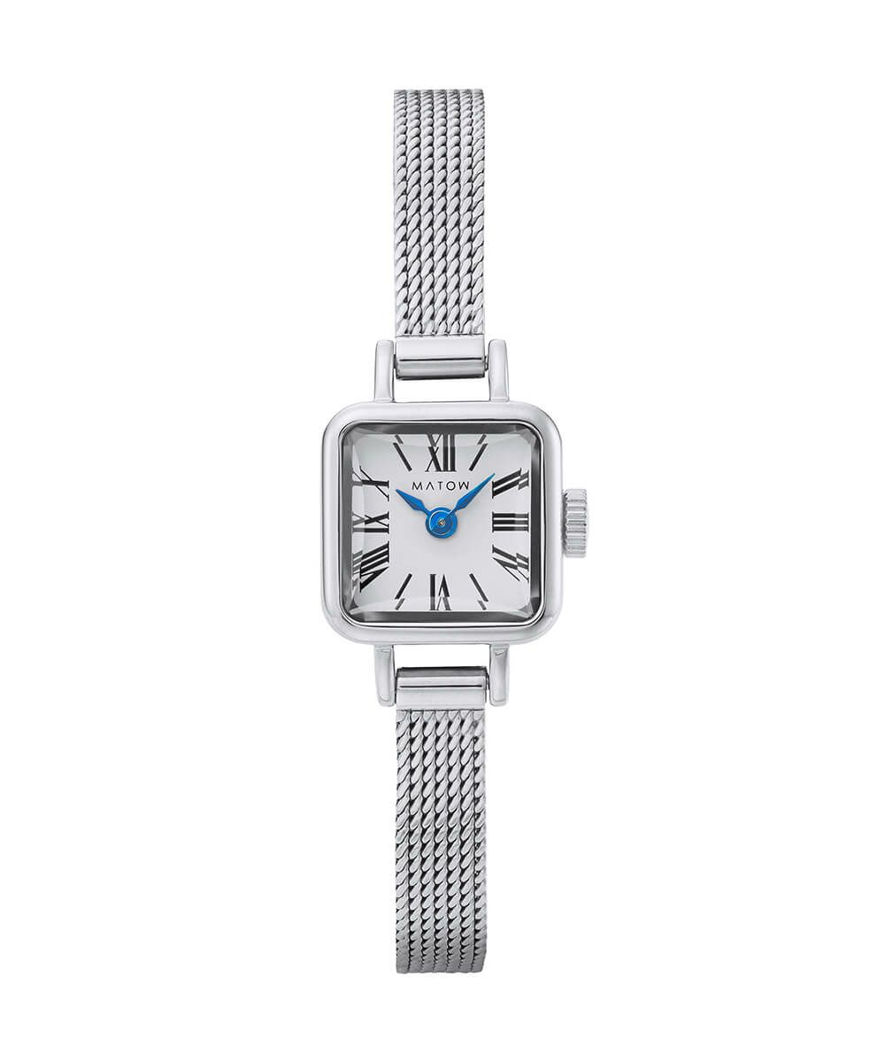 MATOW マトウ TSUKI 淡月 / MINI SQUARE SILVER WHITE MESH レディース 