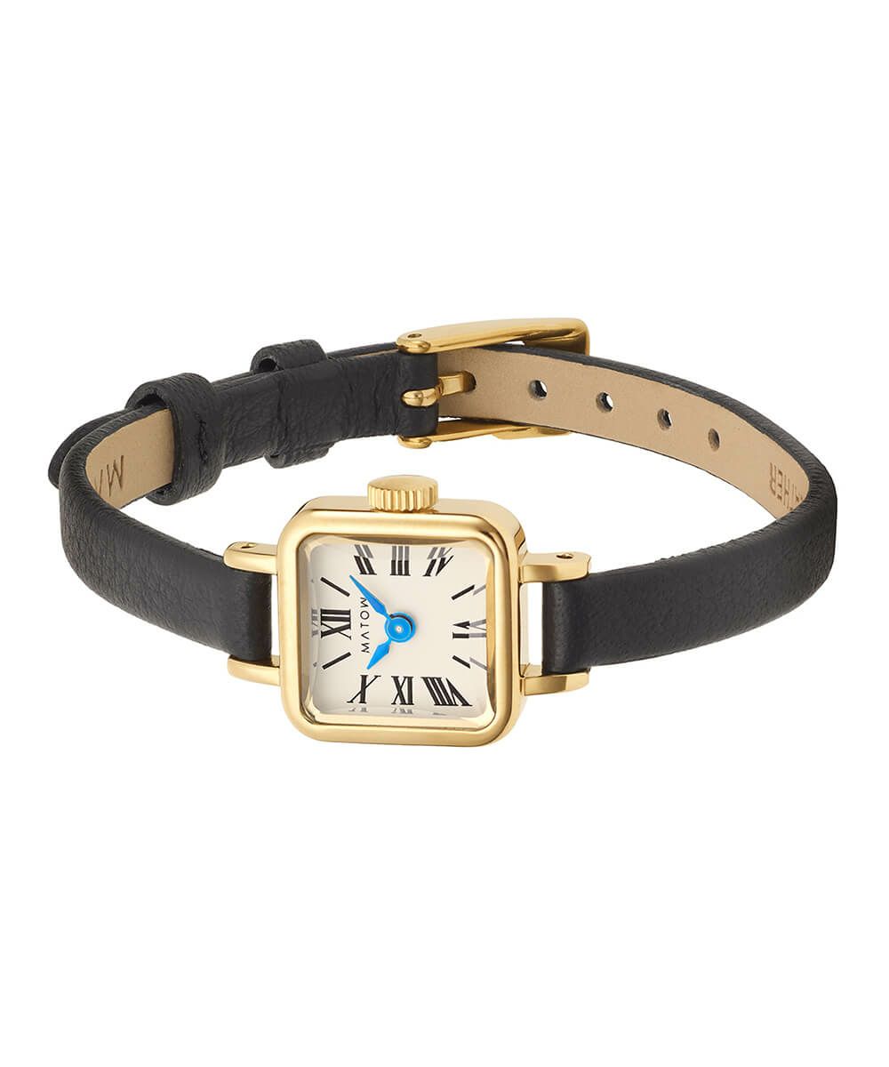 MATOW マトウ TSUKI 淡月 / MINI SQUARE GOLD WHITE BLACK LEATHER 