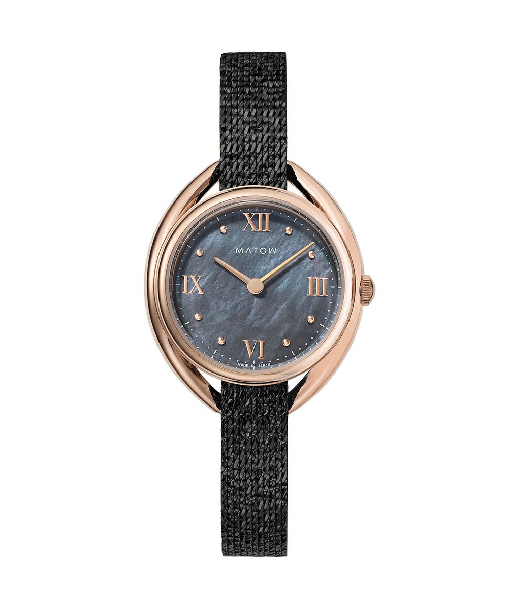 MATOW マトウ SHIKI ROUND ROSE GOLD 藍炭 / 黒花 レディース 腕時計