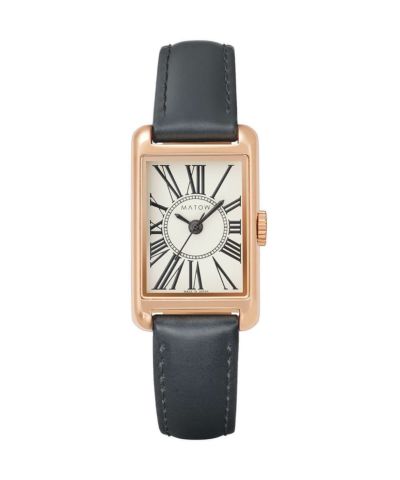 TSUKI 朧月 サークルローマン / SQUARE ROSE GOLD BLACK LEATHER CIRCLE ROMAN
