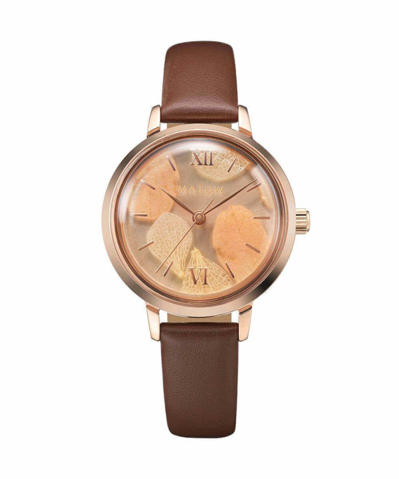 SHIKI BOUQUET 紅葉 ROSE GOLD BROWN LEATHER