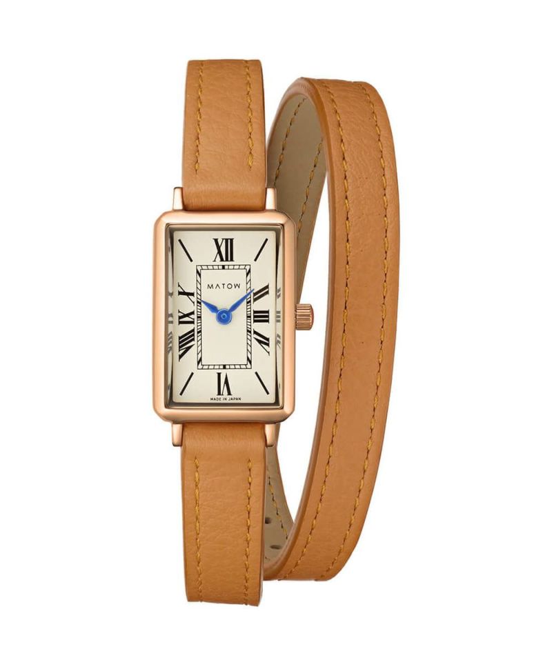【MIKIMOTO】新品電池　ベージュ レザーダブルバンド 腕時計 MIKIMOTO】新品電池 ベージュ レザーダブルバンド 腕時計